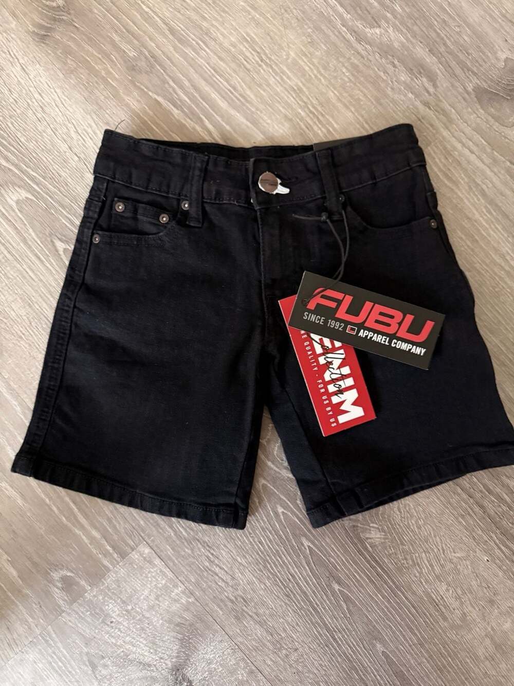 FUBU Y502 Denim Shorts Black Size 5 New with Tags